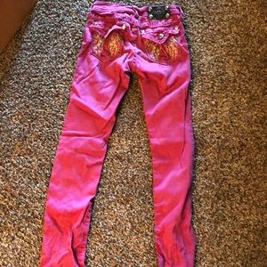 Girls size 10 magenta Miss Me jeans